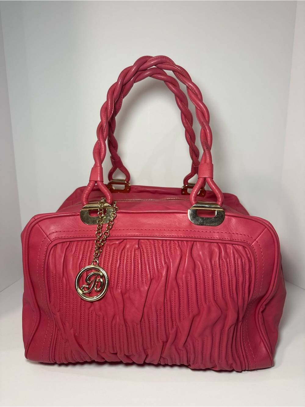 Bally Pink Leather Weekender Satchel Bag - Picture 2 of 16